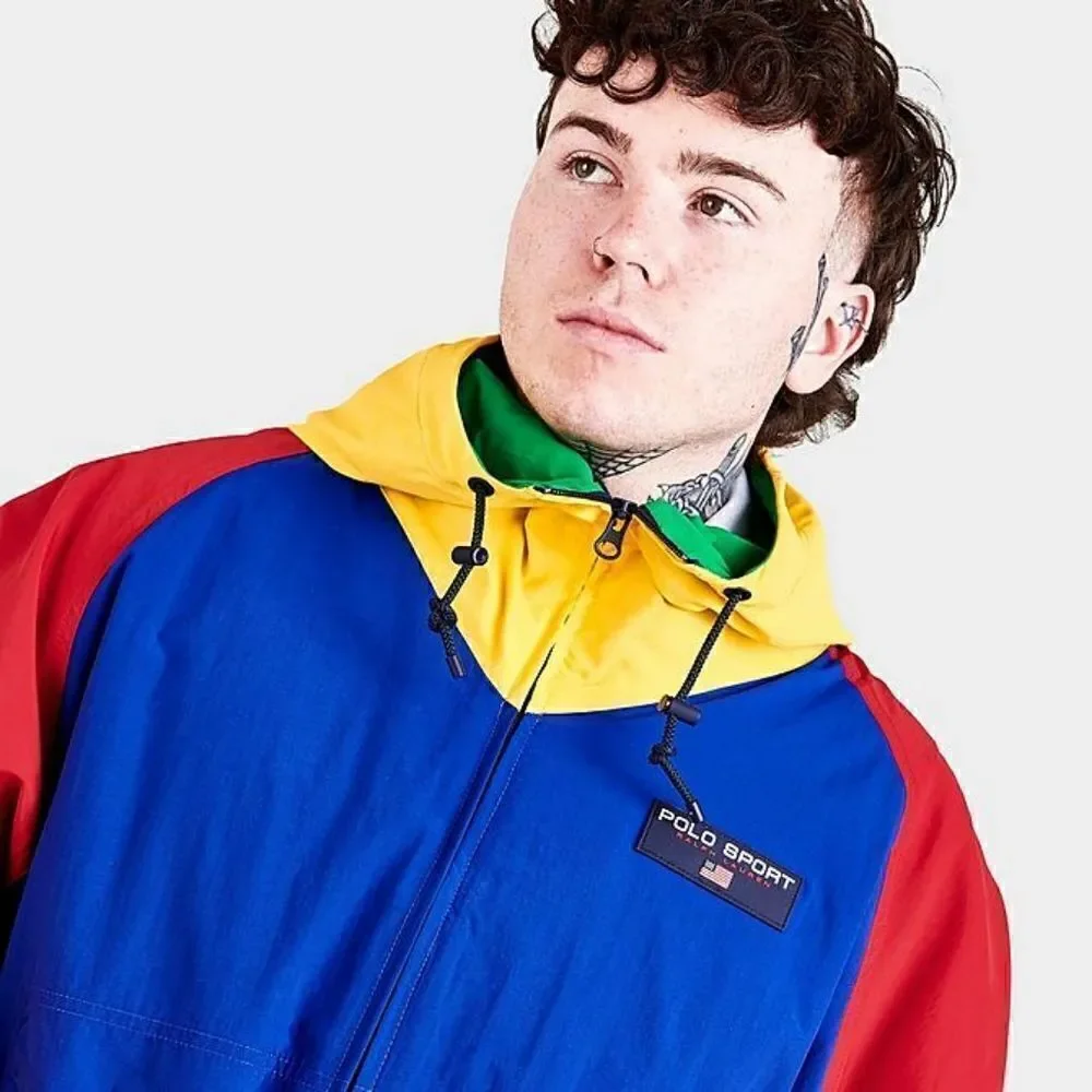 Polo Sport Ralph Lauren Color Block Windbreaker Jacket Men's Small S Blue Red US